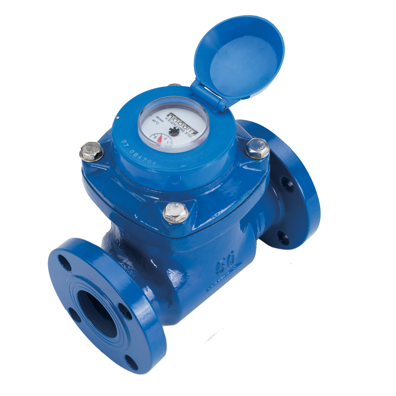 SeaMetrics - Mechanical Turbine Meter - WJ Series - Cast Iron In-line Turbine Meter